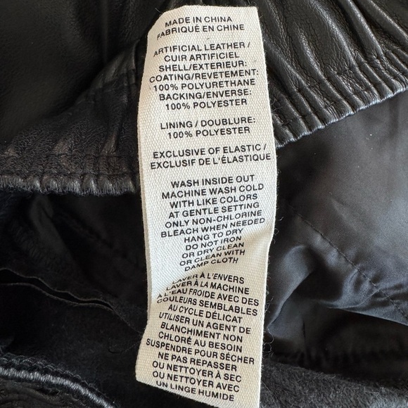 Anthropologie Avec Les Filles Faux Leather Black Joggers Pants Size Medium NWT - Picture 10 of 12